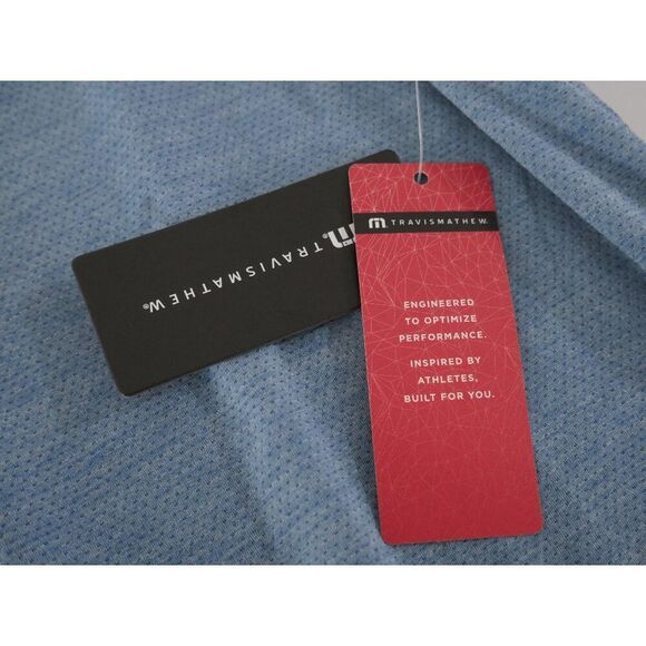 Travis Mathew Men's Heater Pro Chest Stripe Golf Polo Blue S - Picture 9 of 11